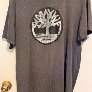 Timberland Gray Short-Sleeve Tee with Silver Tree Logo